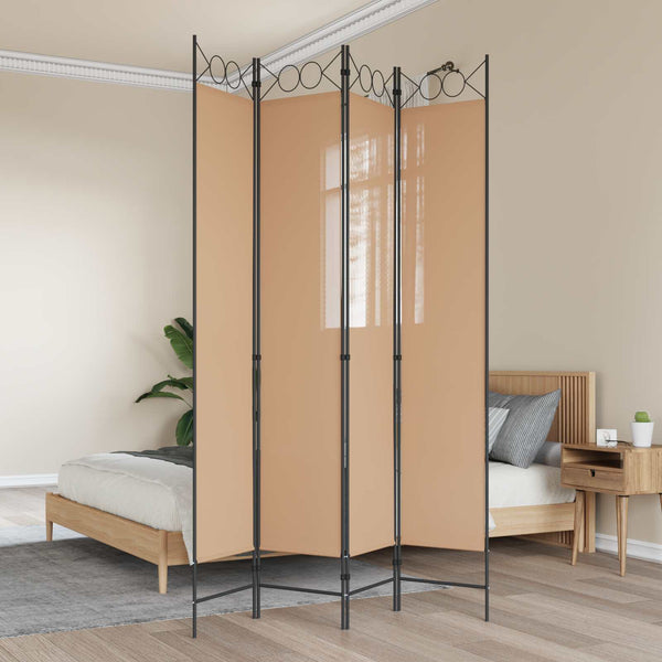 4-paneelinen huoneen jakaja Beige 160 x 220 cm Kangas