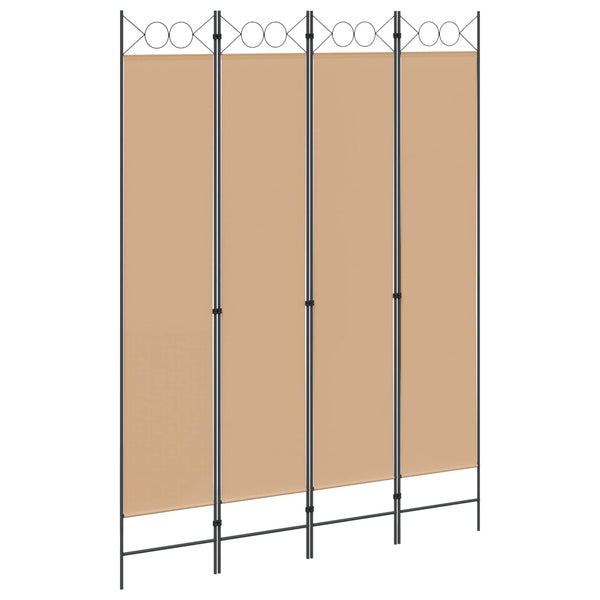4-paneelinen huoneen jakaja Beige 160 x 220 cm Kangas