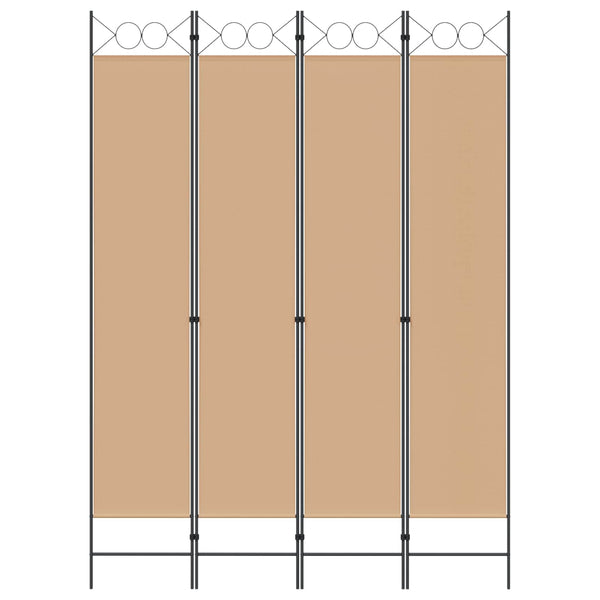 4-paneelinen huoneen jakaja Beige 160 x 220 cm Kangas