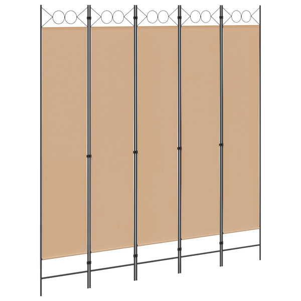 5-paneelinen huonejako Beige 200 x 220 cm Kangas