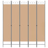 5-paneelinen huonejako Beige 200 x 220 cm Kangas