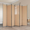 6-paneeli huonejakaja Beige 300 x 200 cm Kangas