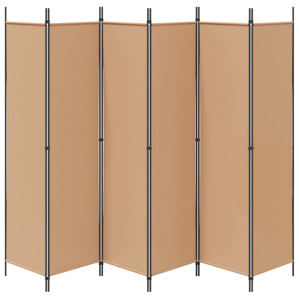 6-paneeli huonejakaja Beige 300 x 200 cm Kangas
