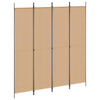 4-paneelinen huoneen jakaja Beige 200 x 220 cm Kangas