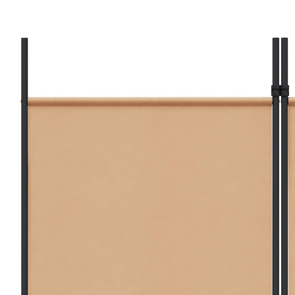 6-paneeli huonejakaja Beige 300 x 220 cm Kangas