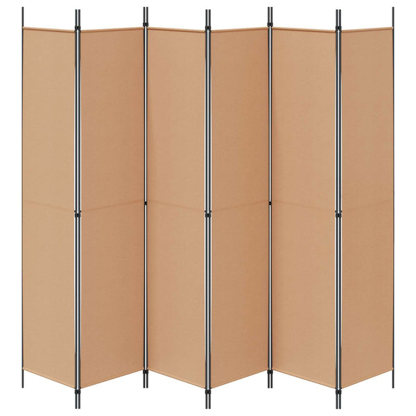 6-paneeli huonejakaja Beige 300 x 220 cm Kangas