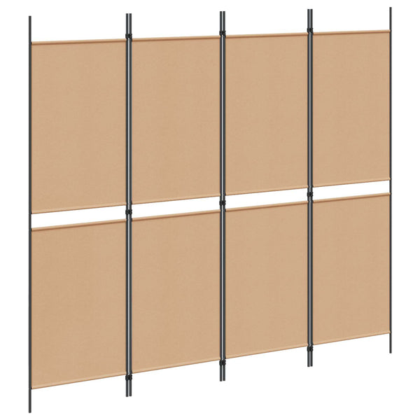 4-paneelinen huoneen jakaja Beige 200 x 180 cm Kangas