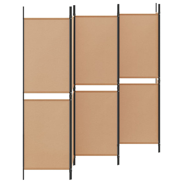 6-paneeli huonejakaja Beige 300 x 180 cm Kangas