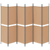 6-paneeli huonejakaja Beige 300 x 180 cm Kangas