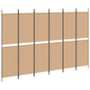 6-paneeli huonejakaja Beige 300 x 200 cm Kangas