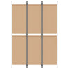 3-paneeli huonejakaja Beige 150 x 220 cm Kangas