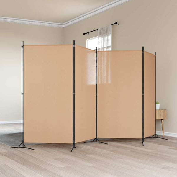 4-paneelinen huoneen jakaja Beige 346 x 180 cm Kangas