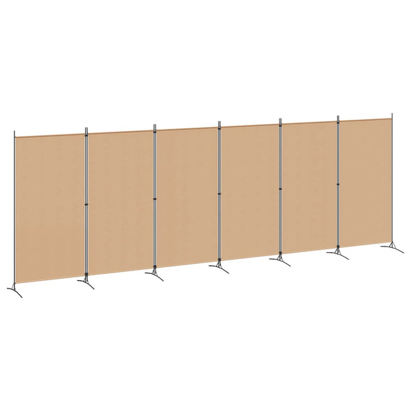 6-paneeli huonejakaja Beige 520 x 180 cm Kangas