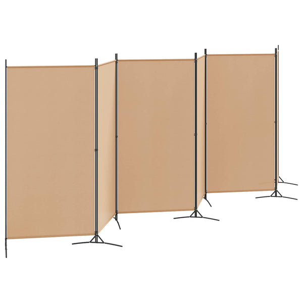 6-paneeli huonejakaja Beige 520 x 180 cm Kangas
