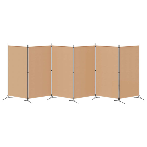 6-paneeli huonejakaja Beige 520 x 180 cm Kangas