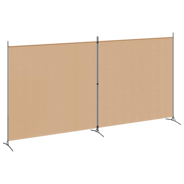 2-Panelin Huonejakaja Beige 348 x 180 cm Kangas
