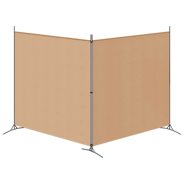 2-Panelin Huonejakaja Beige 348 x 180 cm Kangas