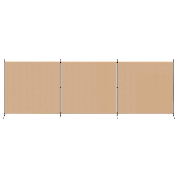 4-paneelinen huoneen jakaja Beige 525 x 180 cm Kangas