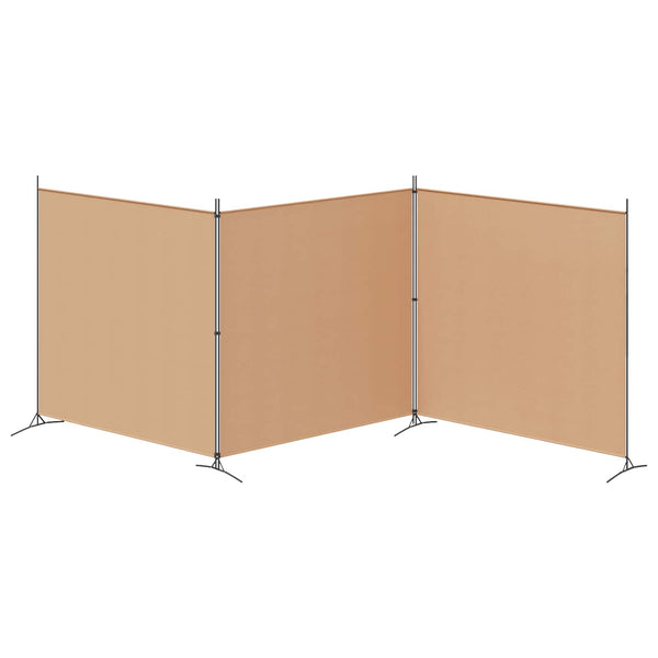 4-paneelinen huoneen jakaja Beige 525 x 180 cm Kangas