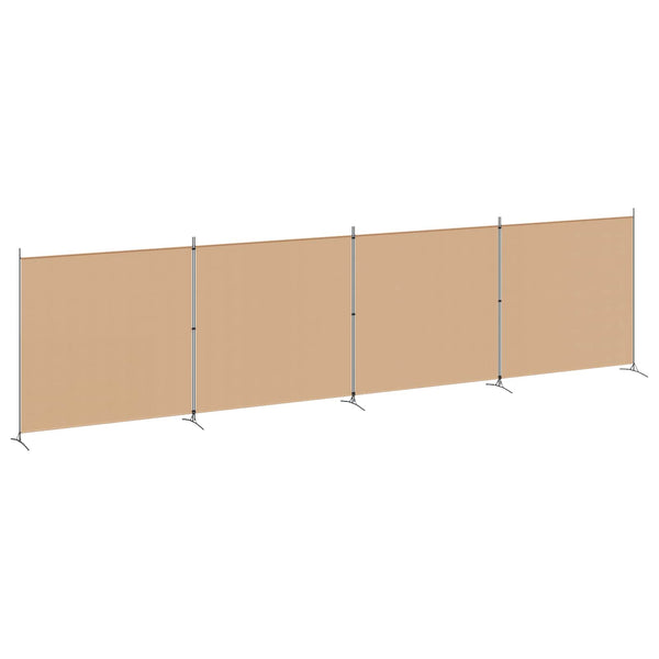 4-paneelinen huoneen jakaja Beige 698 x 180 cm Kangas