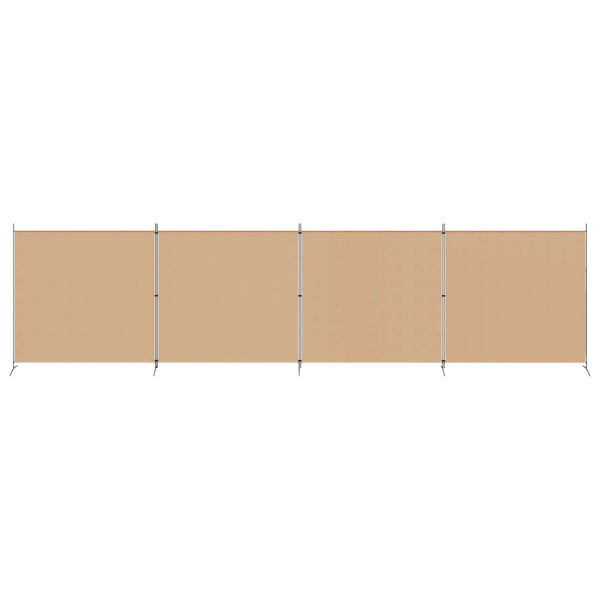 4-paneelinen huoneen jakaja Beige 698 x 180 cm Kangas