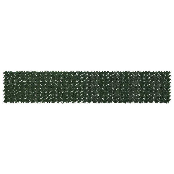Parvekkeensuoja lehdillä Tummanvihreä 400 x 75 cm