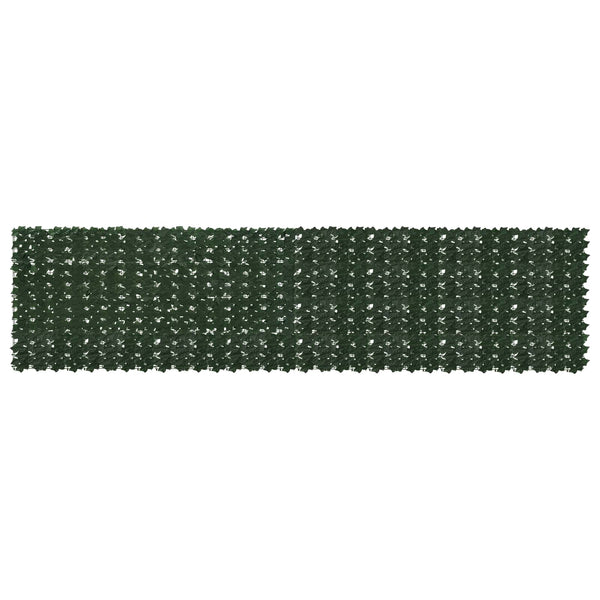 Parvekkeensuoja lehdillä Tummanvihreä 400 x 100 cm
