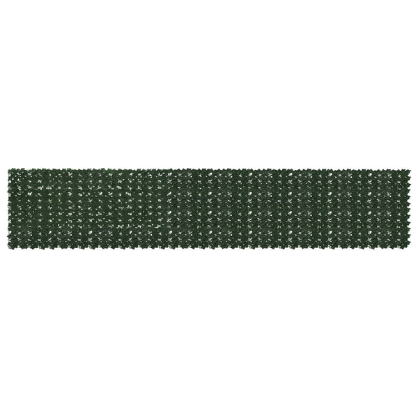 Parvekkeensuoja lehdillä Tummanvihreä 500 x 100 cm