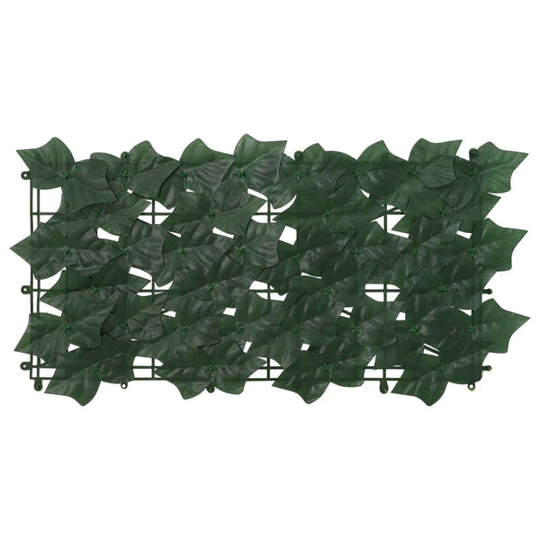 Parvekkeensuoja lehdillä Tummanvihreä 500 x 100 cm