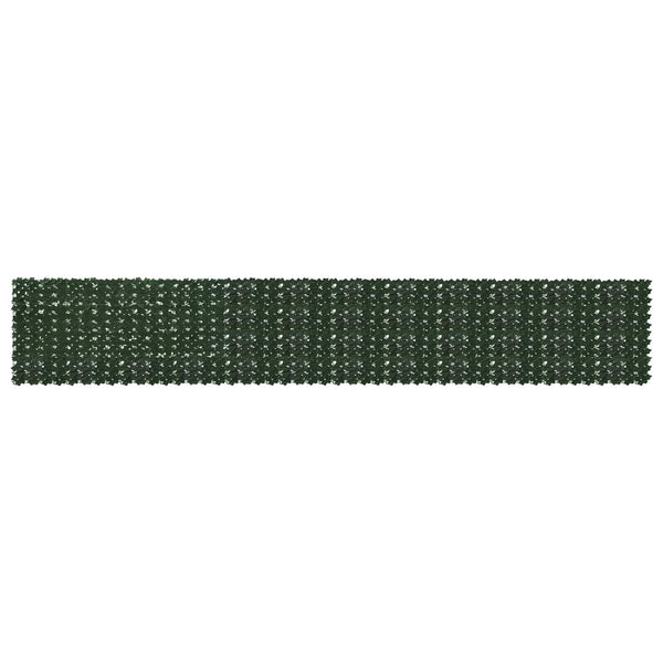 Parvekkeensuoja lehdillä Tummanvihreä 600 x 100 cm