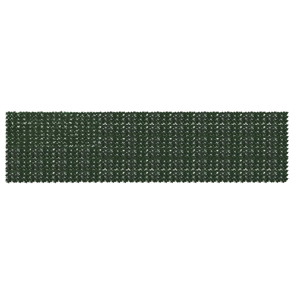 Parvekkeensuoja lehdillä Tummanvihreä 600 x 150 cm
