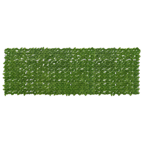 Parvekkeensuoja lehdillä Vihreä ja keltainen 300 x 100 cm