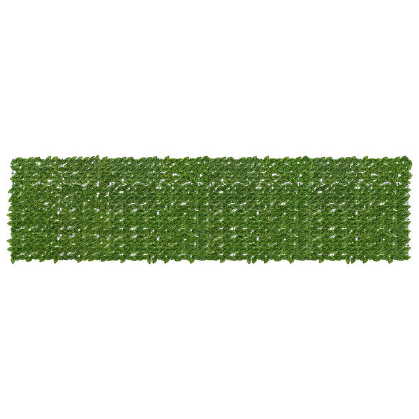 Parvekkeensuoja lehdillä Vihreä ja keltainen 400 x 100 cm