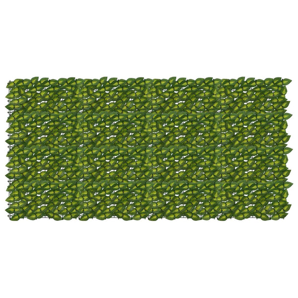 Parvekkeensuoja lehdillä Vihreä ja keltainen 200 x 100 cm