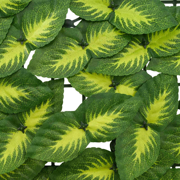 Parvekkeensuoja lehdillä Vihreä ja keltainen 300 x 100 cm
