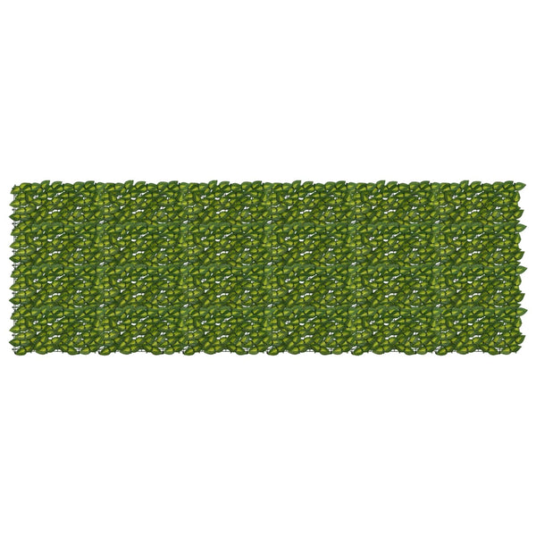 Parvekkeensuoja lehdillä Vihreä ja keltainen 300 x 100 cm