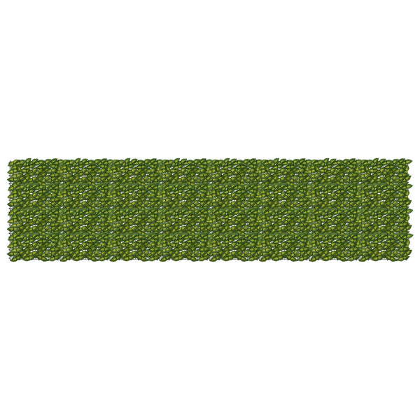 Parvekkeensuoja lehdillä Vihreä ja keltainen 400 x 100 cm