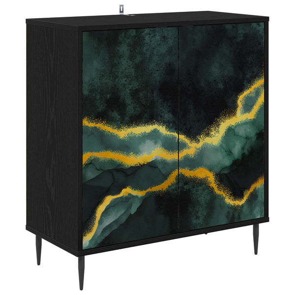 Sivupöytä WIJHE Musta tammi 69 x 33 x 76 cm Tekninen puu