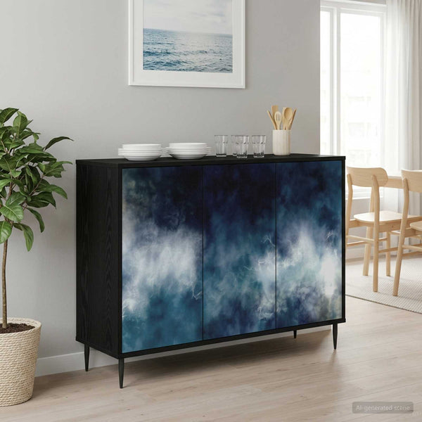 Sivupöytä RAALTE Musta tammi 102 x 33 x 76 cm Tekninen puu