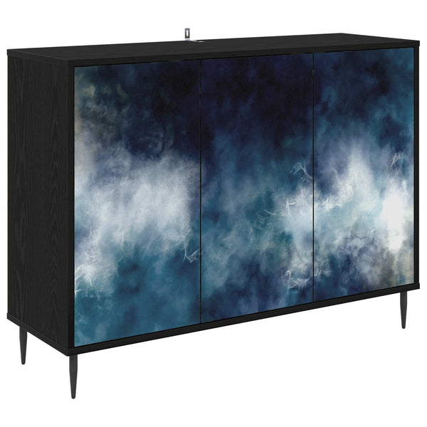 Sivupöytä RAALTE Musta tammi 102 x 33 x 76 cm Tekninen puu