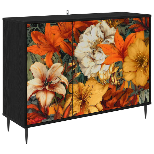 Sivupöytä GENNEP Musta tammi 102 x 33 x 76 cm Tekninen puu