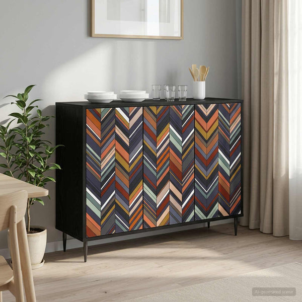Sivupöytä OMMEN Musta tammi 102 x 33 x 76 cm Tekninen puu