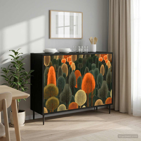 Sivupöytä ZAANDAM Musta tammi 102 x 33 x 76 cm Tekninen puu