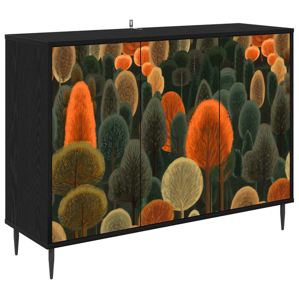 Sivupöytä ZAANDAM Musta tammi 102 x 33 x 76 cm Tekninen puu