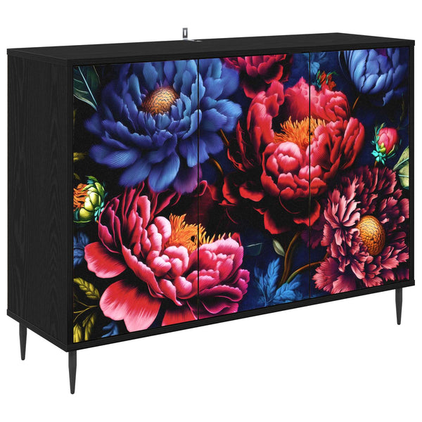 Sivupöytä KIEL Musta tammi 102 x 33 x 76 cm Tekninen puu