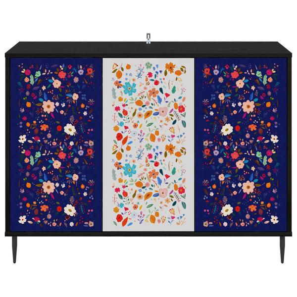 Sivupöytä MAINZ Musta tammi 102 x 33 x 76 cm Tekninen puu