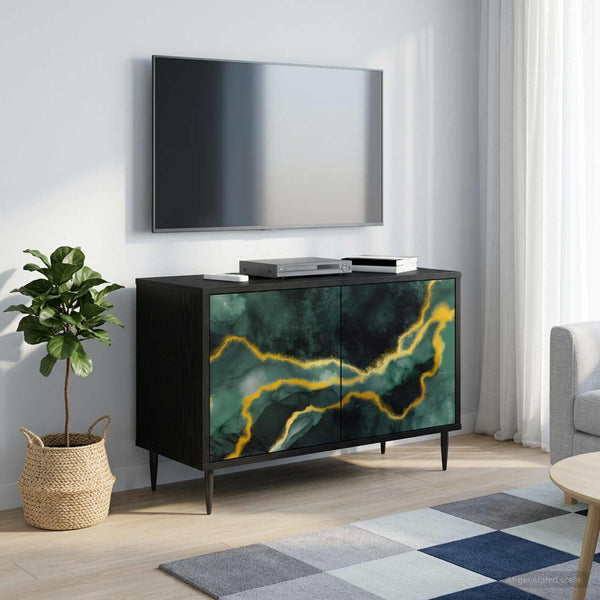 TV-kaappi WIJHE 69 x 33 x 50,5 cm Musta tammi Tekninen puu