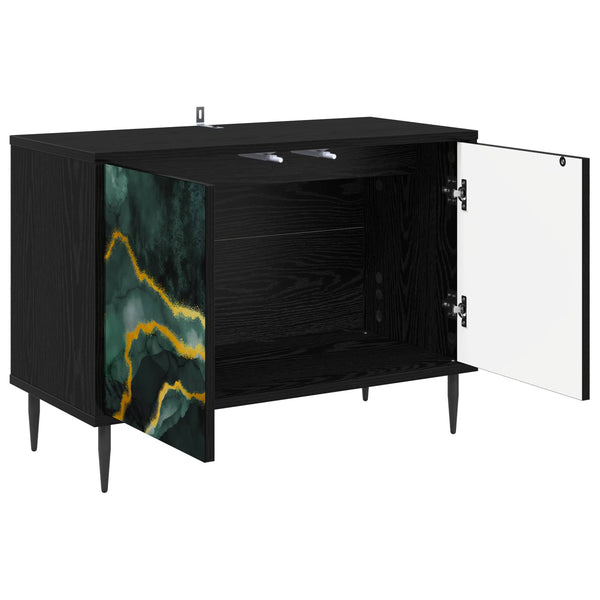 TV-kaappi WIJHE 69 x 33 x 50,5 cm Musta tammi Tekninen puu