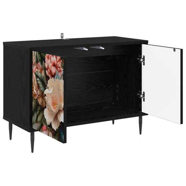 TV-kaappi BORNE 69 x 33 x 50,5 cm Musta tammi Tekninen puu