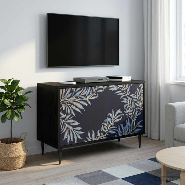 TV-kaappi DOKKUM 69 x 33 x 50,5 cm Musta tammi Tekninen puu